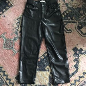 Faux Leather Abercrombie straight leg pants. Never worn.
